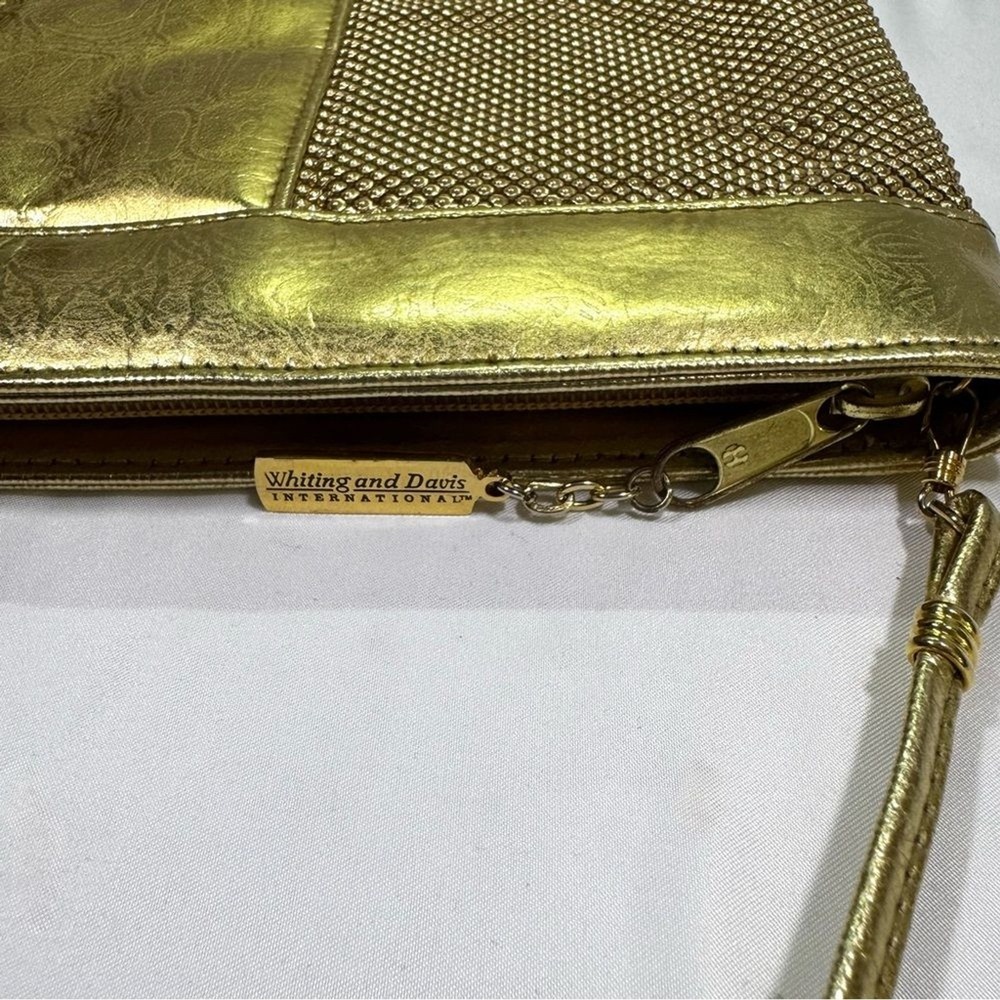 Whiting and Davis Crossbody Gold Metal Mesh Evening Bag - Picture 5 of 15